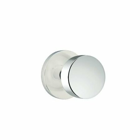 EMTEK Round Knob 2-3/8in Backset Privacy with Disk Rose for 1-1/4in to 2in Door Polished Chrome Finish 5209ROUUS26